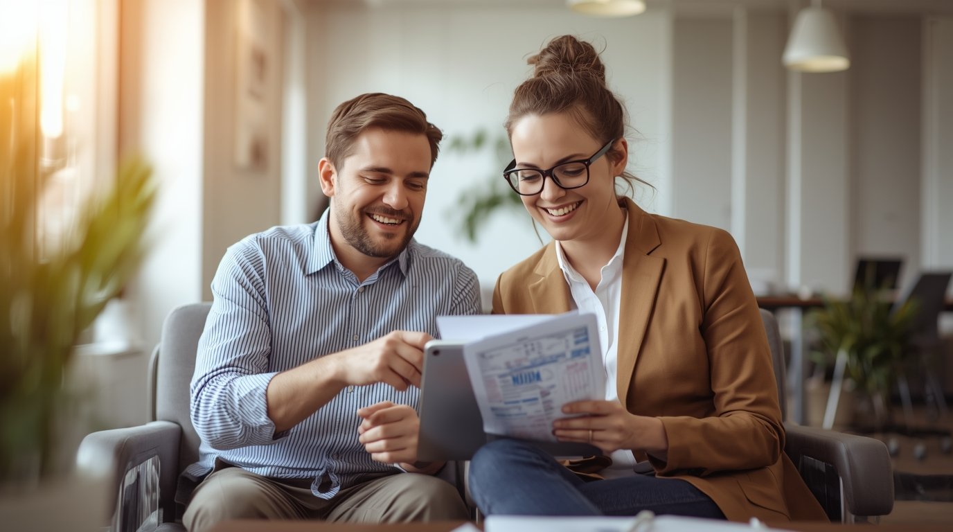 NDIS support coordinator helping participant review NDIS plan and connect with services